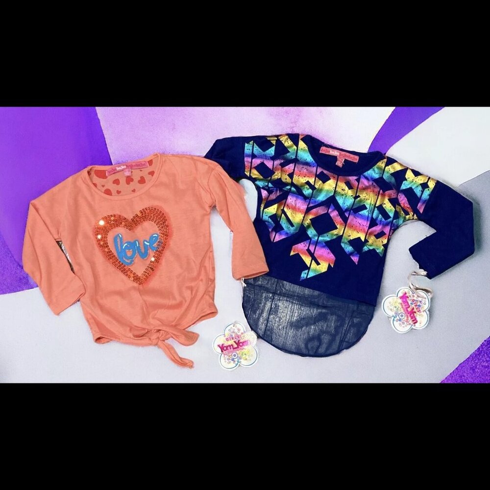 Girls Size 4 Yom Yom Top Lot Of 2 Unique Colorful Shirts NWT New